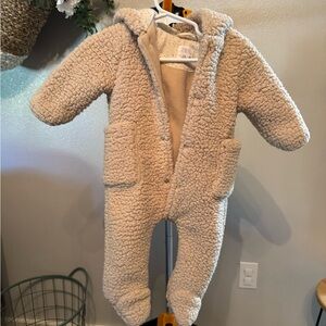 Zara Cream Fleece Baby Footie Bunting